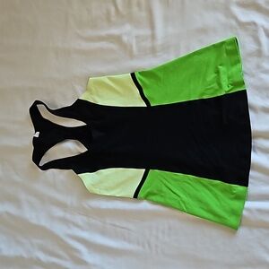 Lululemon Cool Running Green Black Racer Back Tank Top Size 6